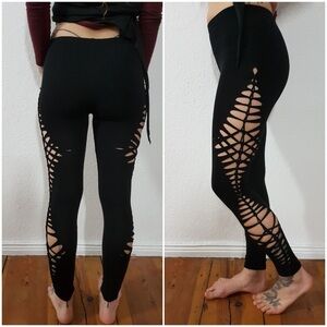 Black XL side stitch leggings